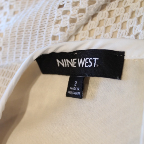 Nine West White & Cream Fit and Flare Dress Size 2 - Picture 3 of 3